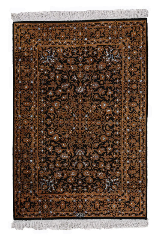 Silk Fine Hand-Knotted Traditional Persian Qom Rug