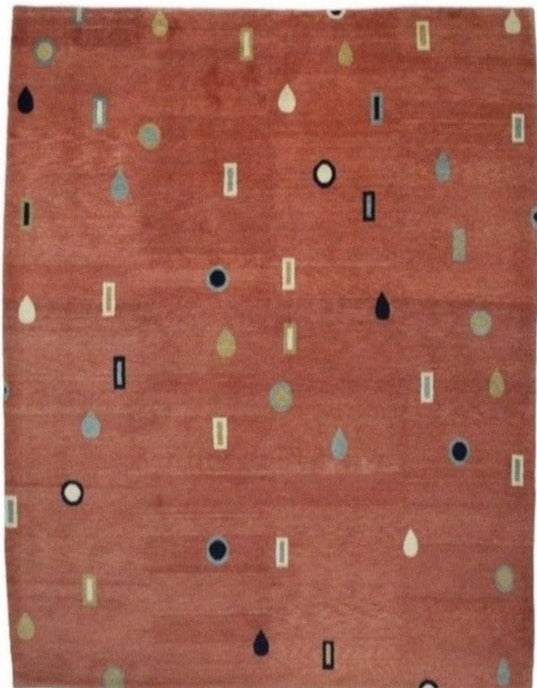 Handmade Indian Tibetan Handmade Wool Carpet With Contemporary Navajo Design