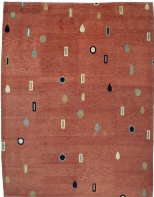 Handmade Indian Tibetan Handmade Wool Carpet With Contemporary Navajo Design
