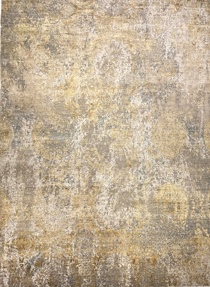 Indian Hand-Knotted Wool  Silk Carpet-id1
