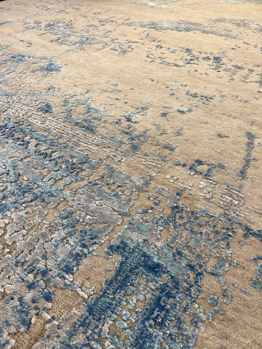 Nepali Indian Modern Hand-Knotted Wool Rug