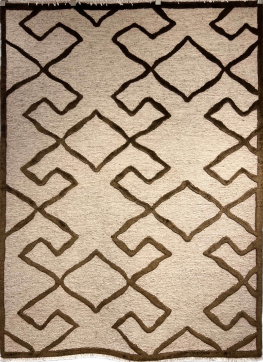Modern Wool And Silk Indo Handmade Carpet featured #7584885702826 