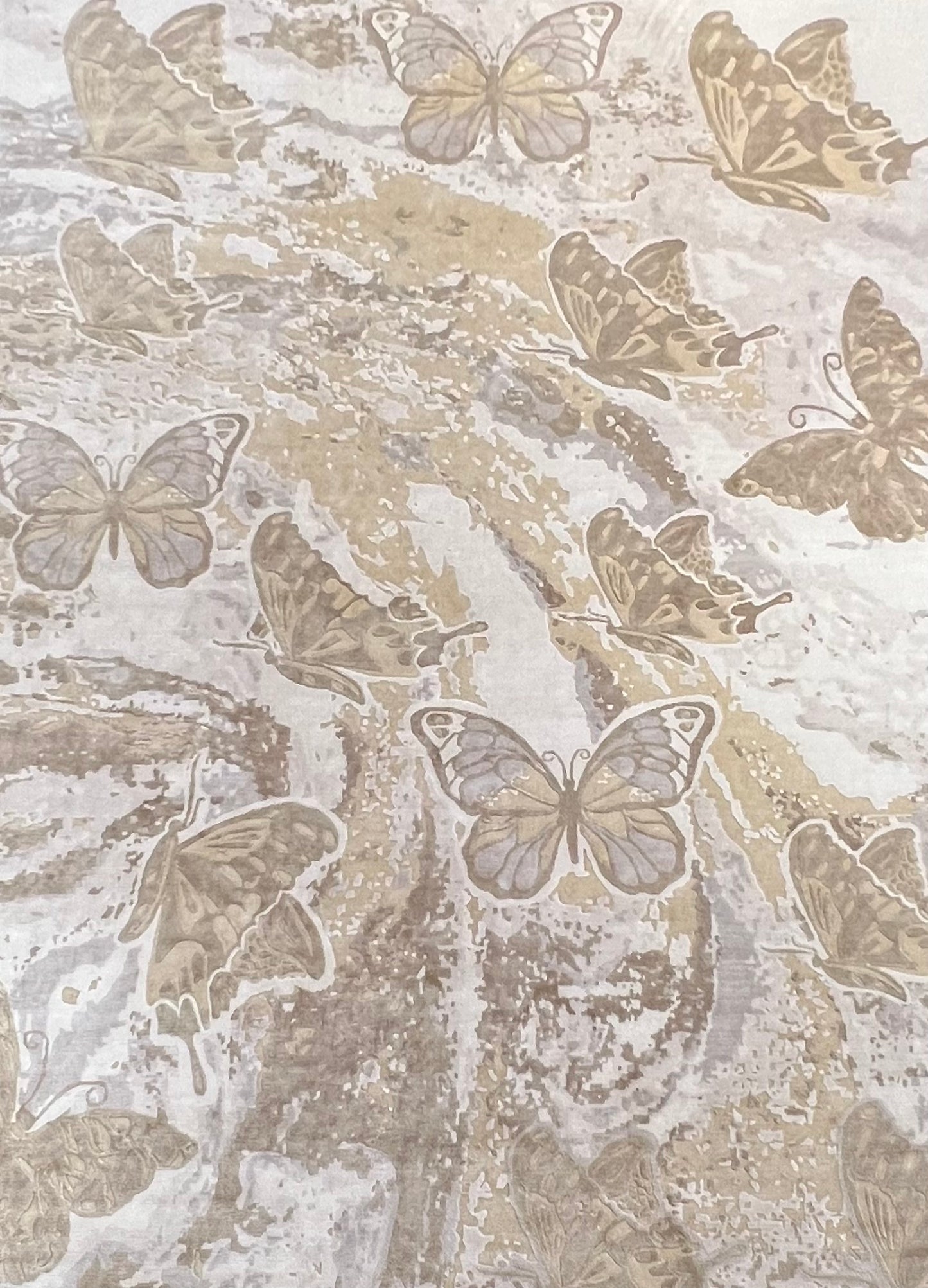 501 - Nepal Modern Handmade Bamboo Silk Butterfly Rug design by Abram Imports