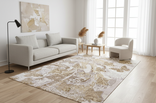 501 - Nepal Modern Handmade Bamboo Silk Butterfly Rug design by Abram Imports