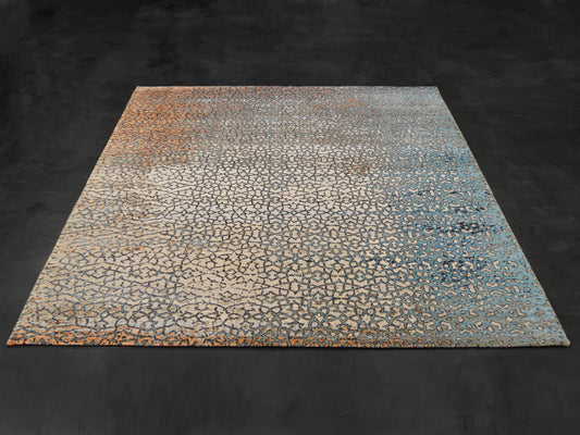 Modern Handmade Wool/Silk Rug Abstract Seamless Pattern