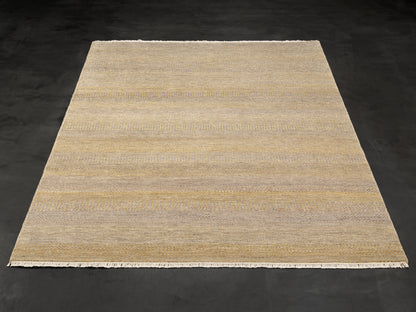 Grey Gold Modern Hand-knotted Indian Rug-id2
