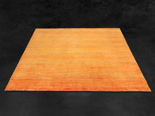 Modern Handmade Pure Pure Silk Rug Golden Orange/Yellow