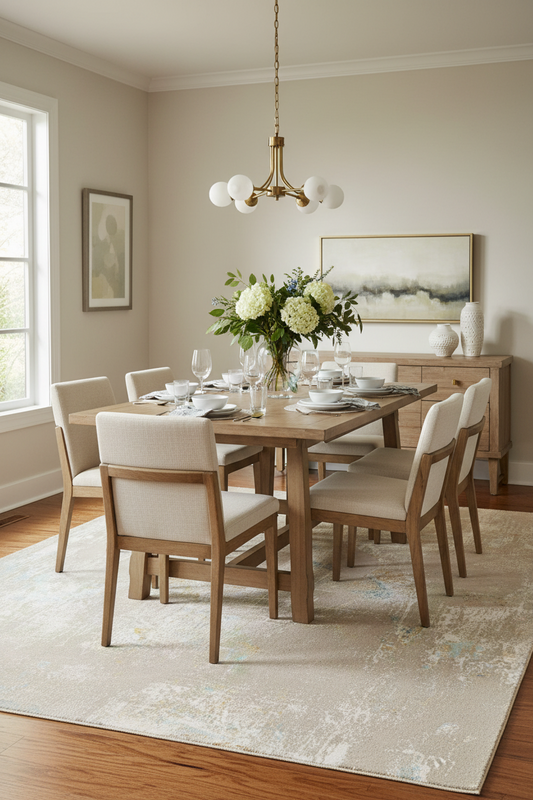 538 - Modern Wool & Silk Oushak Design Rug Ivory gray/Blue/Green