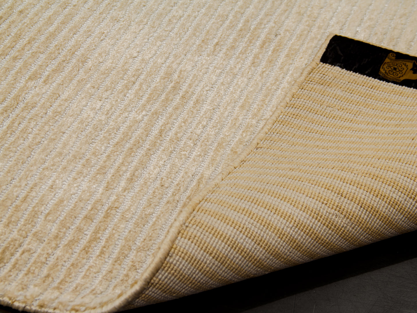 Modern Contemporary Cream Silk Rug