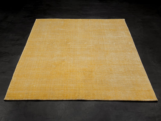 Modern Contemporary Gold Silk Rug