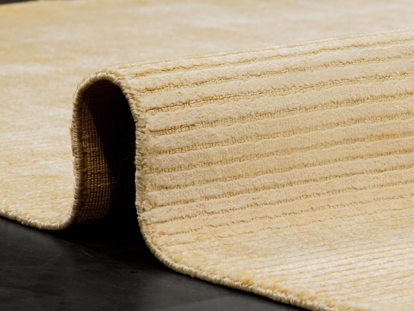 Modern Contemporary Gold Silk Rug