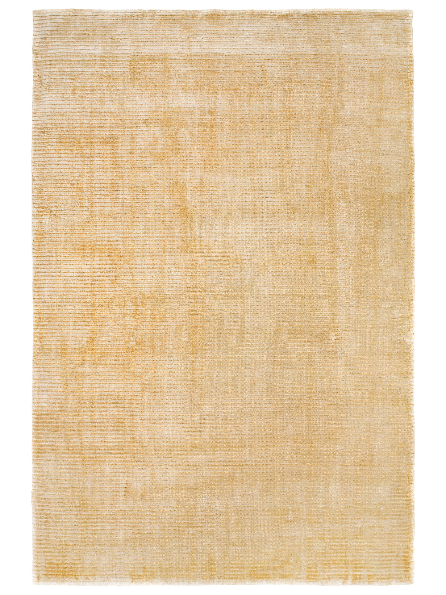 Modern Contemporary Gold Cream Silk Rug