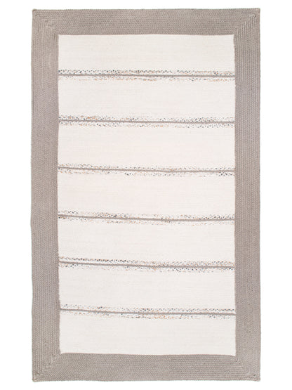 Indian Flat Woven Rug White Grey-id1
