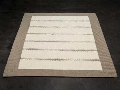 Indian Flat Woven Rug White Grey-id2
