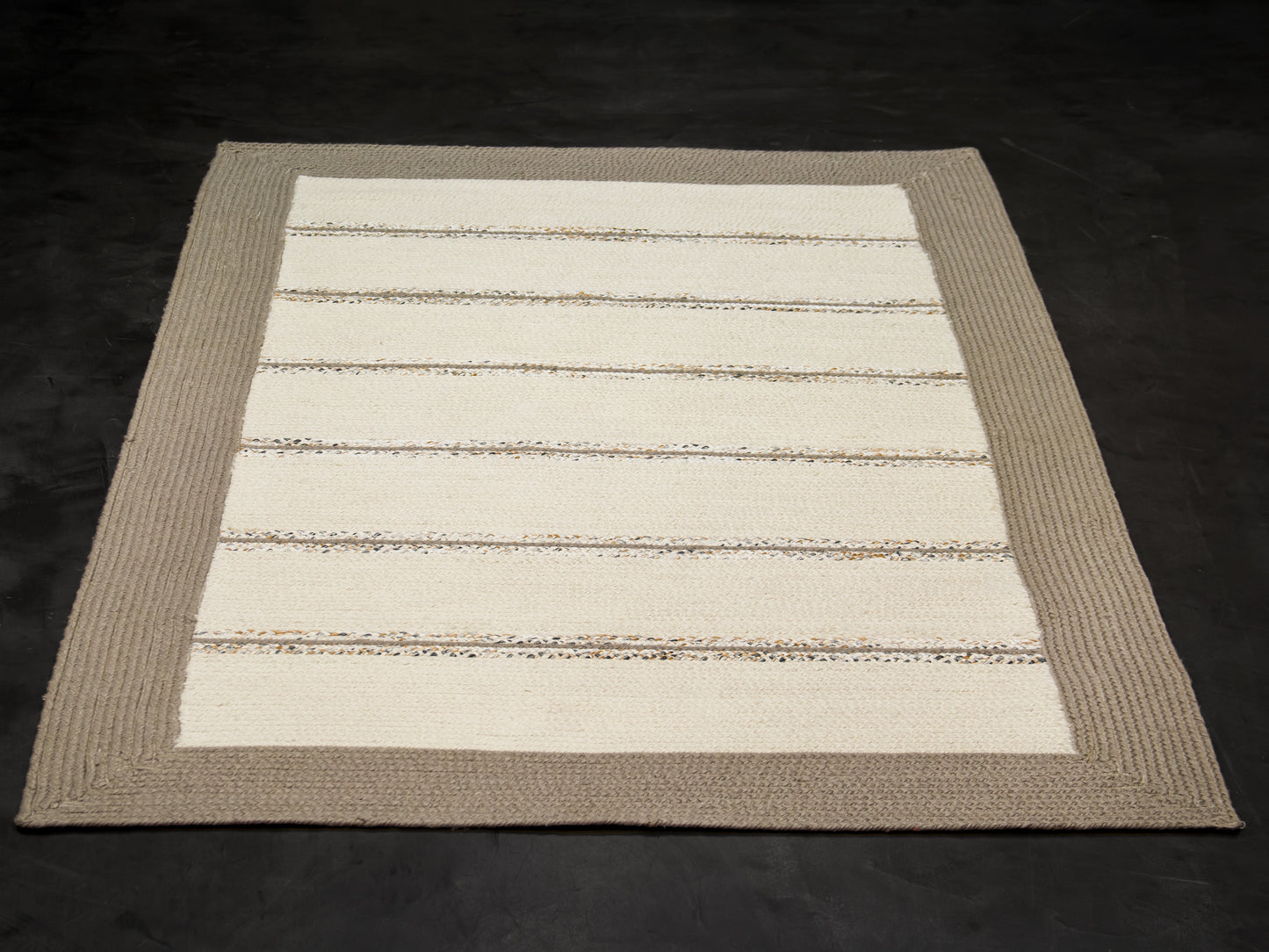 Indian Flat Woven Rug White Grey product image #29666635088042