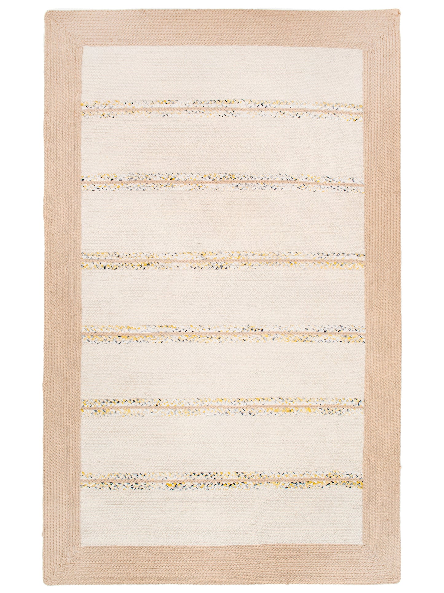 Indian Flat Woven Kilim Rug Beige White