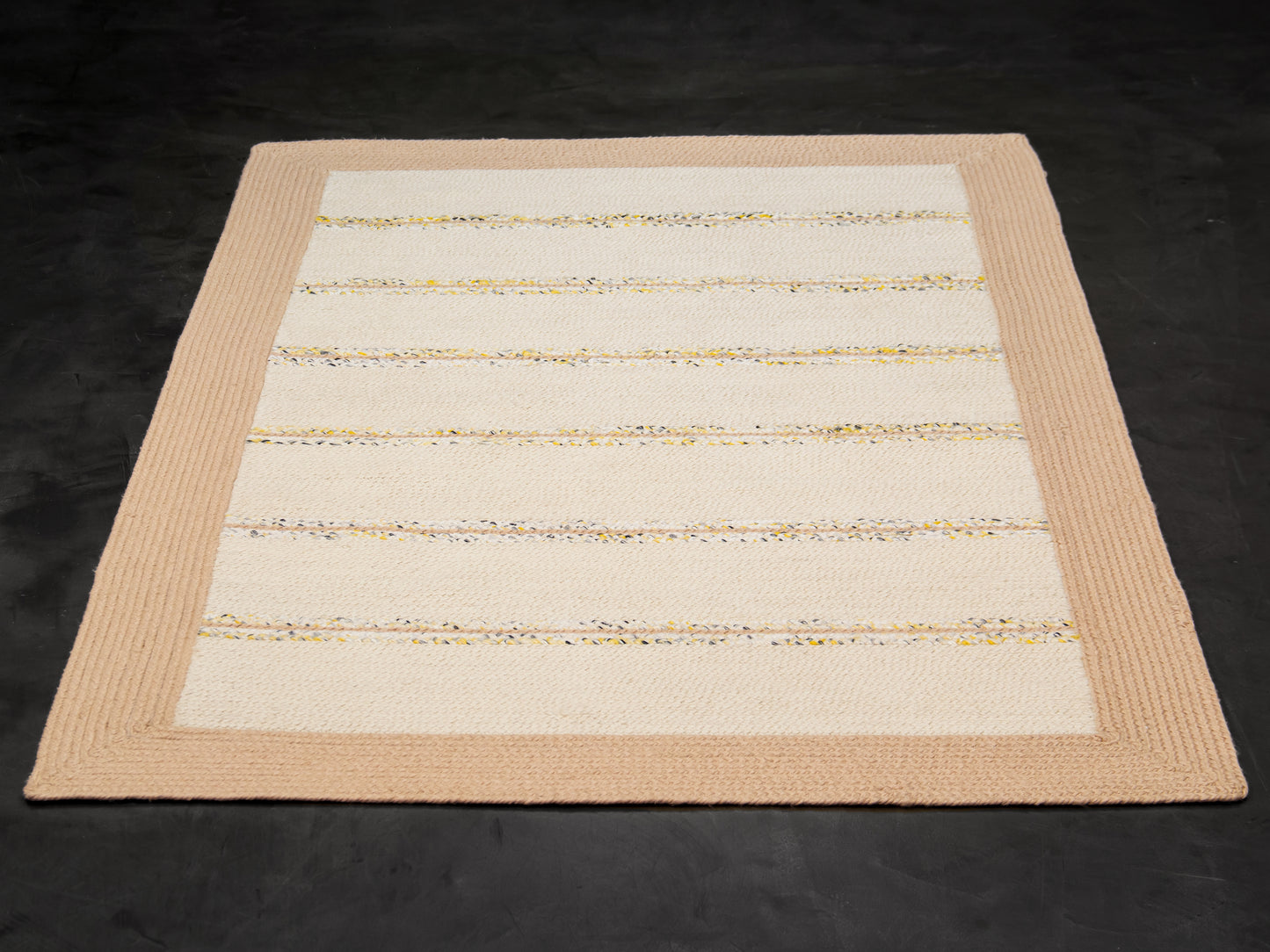 Indian Flat Woven Kilim Rug Beige White