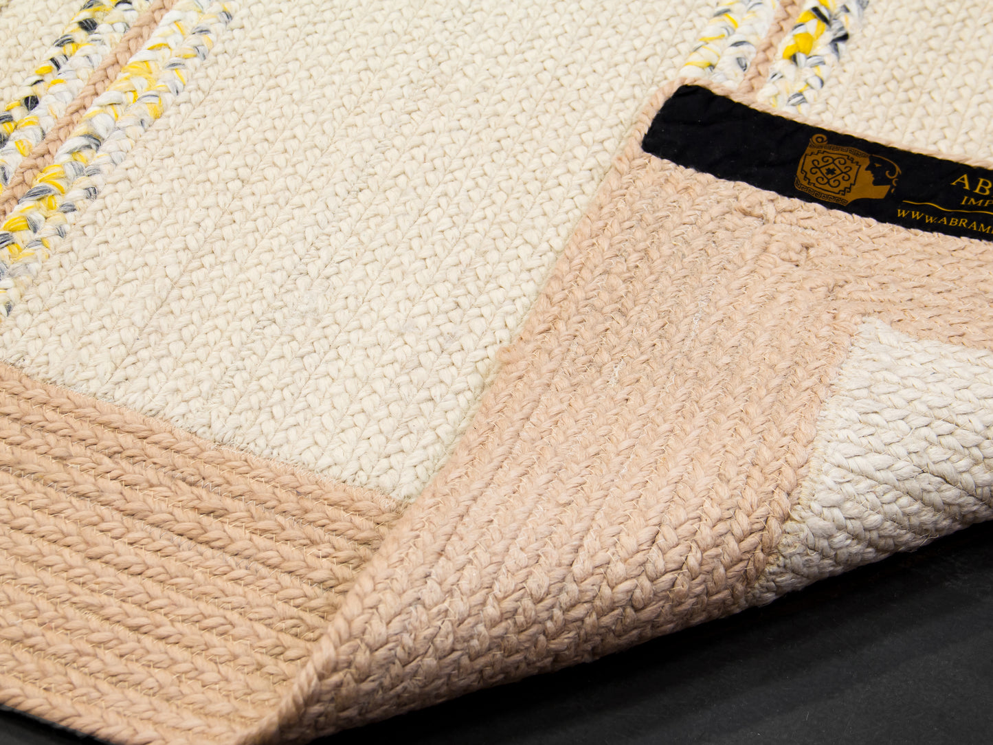 Indian Flat Woven Kilim Rug Beige White