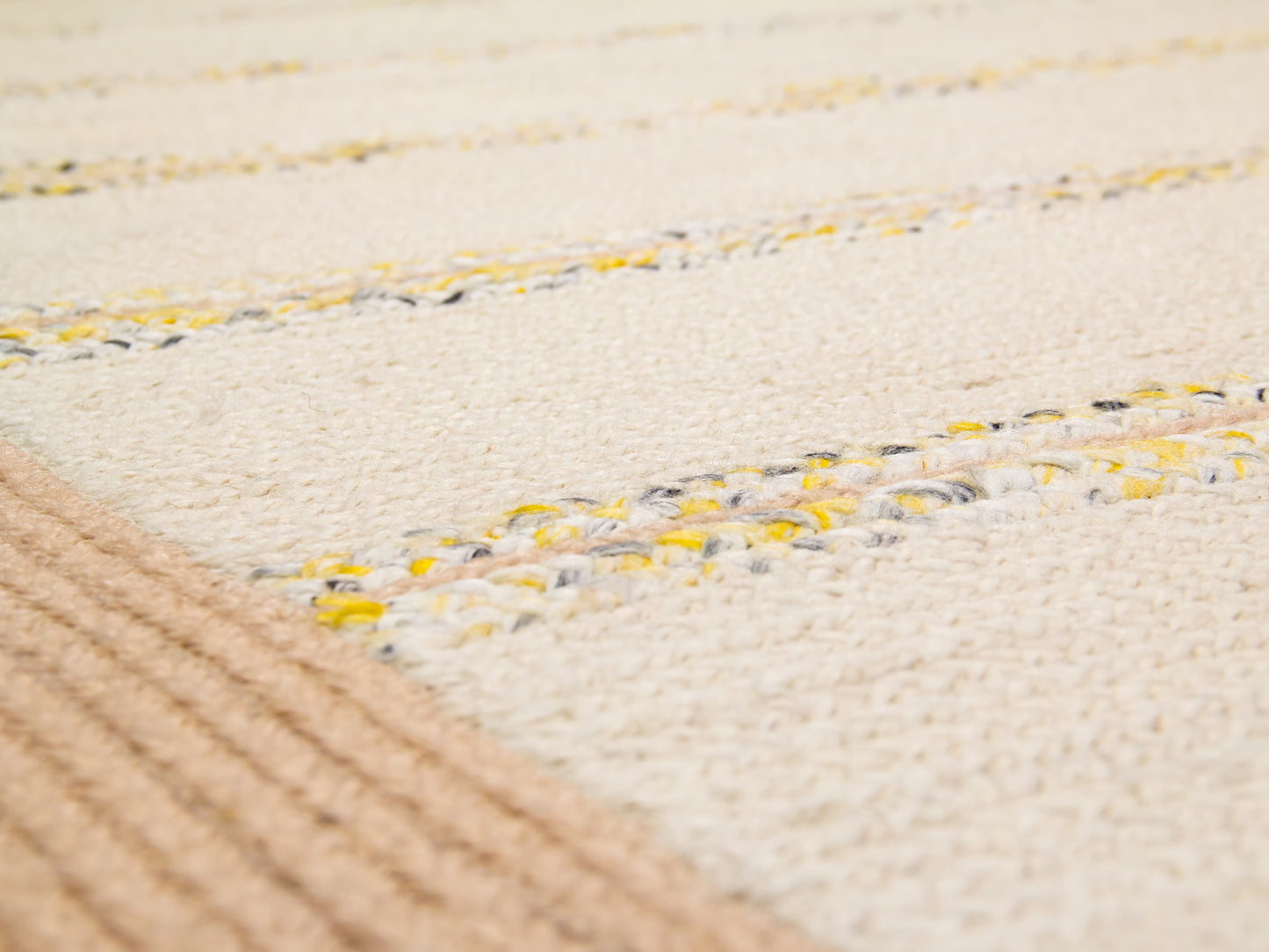 Indian Flat Woven Kilim Rug Beige White