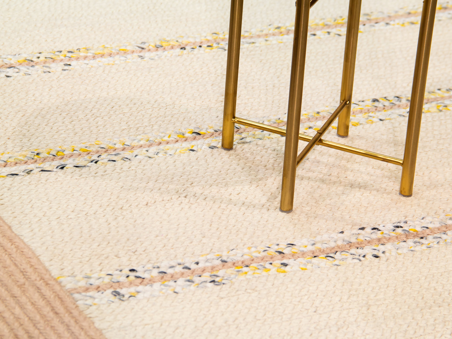 Indian Flat Woven Kilim Rug Beige White