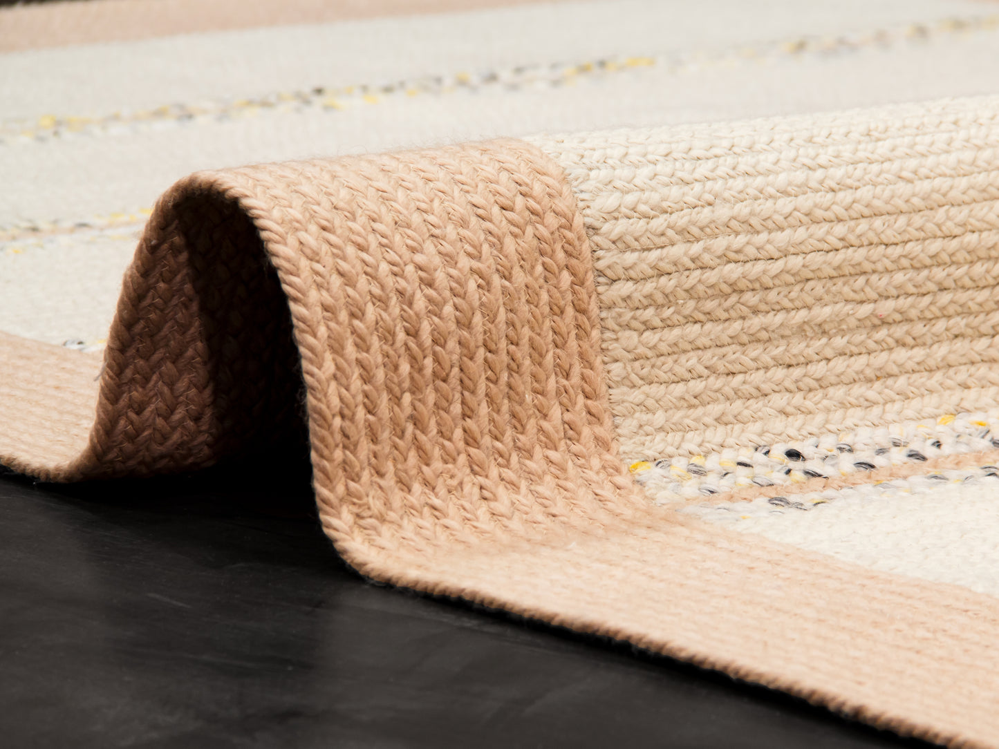 Indian Flat Woven Kilim Rug Beige White