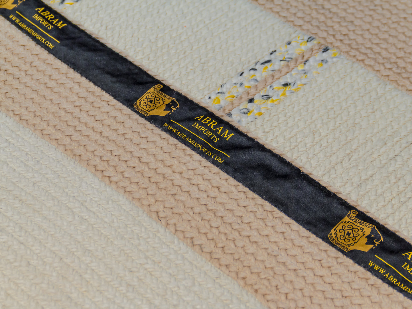 Indian Flat Woven Kilim Rug Beige White
