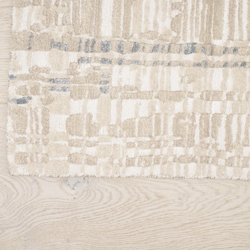 Abstract Wool Silk Handmade Indian Area Rug