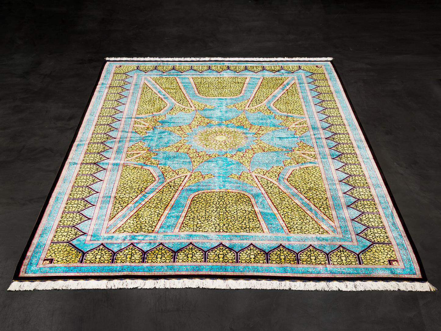 Blue/Gold Persian Style Rug product image #29572123361450