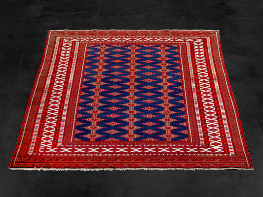 Persian Bokhara Hand-Knotted Wool Area Rug
