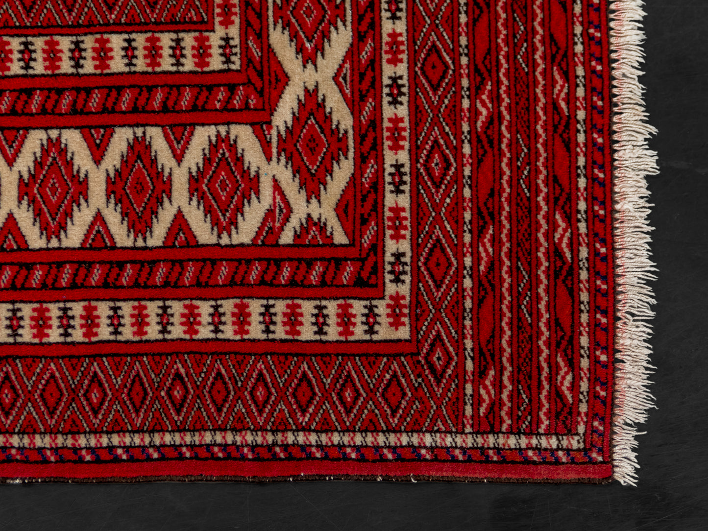 Persian Bokhara Hand-Knotted Wool Area Rug