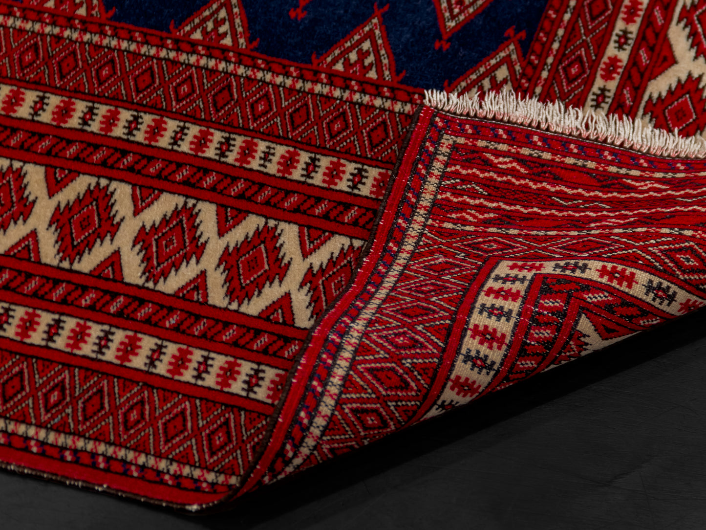 Persian Bokhara Hand-Knotted Wool Area Rug