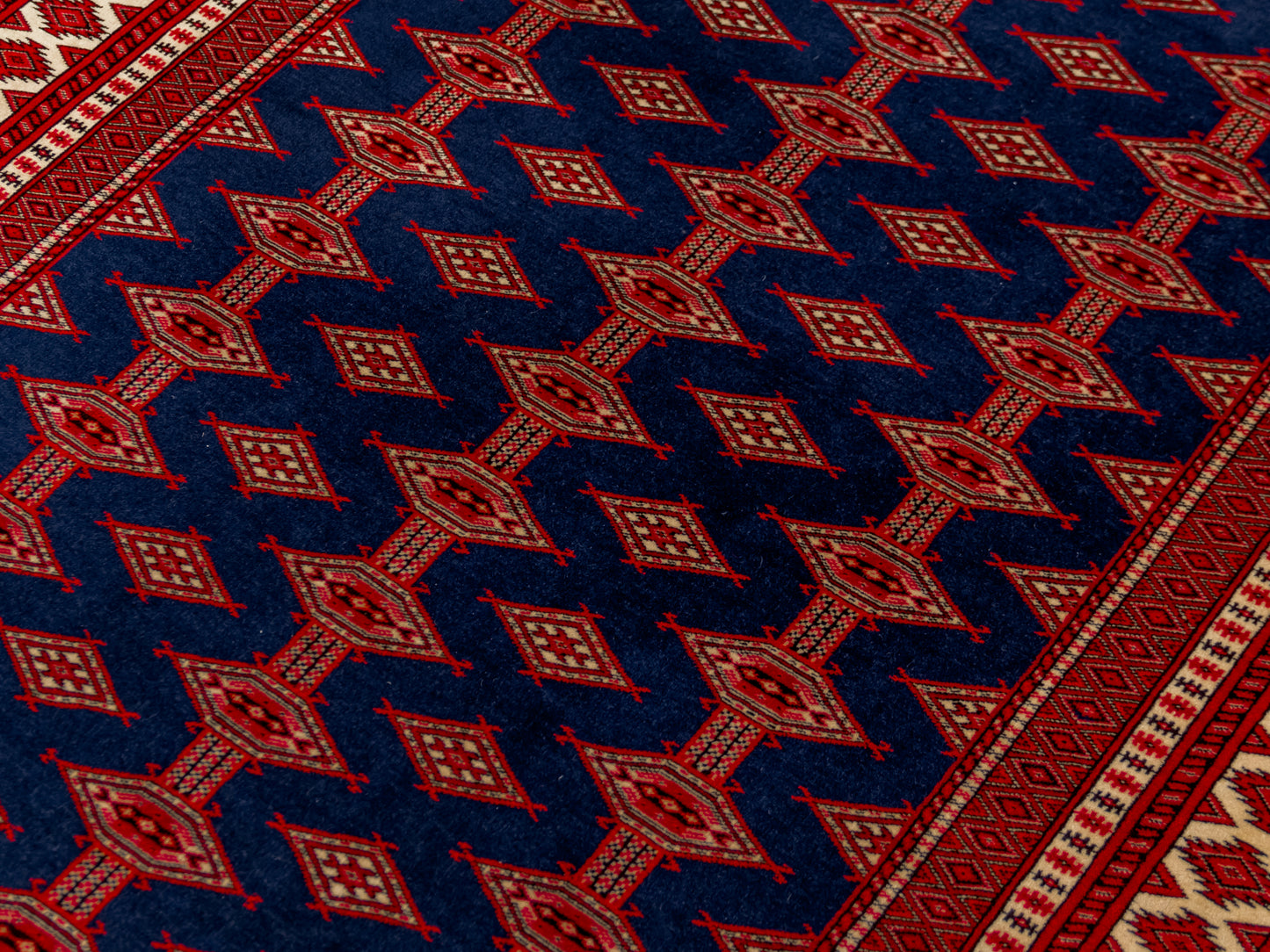 Persian Bokhara Hand-Knotted Wool Area Rug