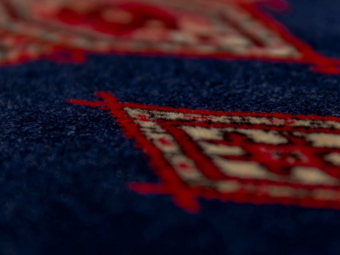 Persian Bokhara Hand-Knotted Wool Area Rug