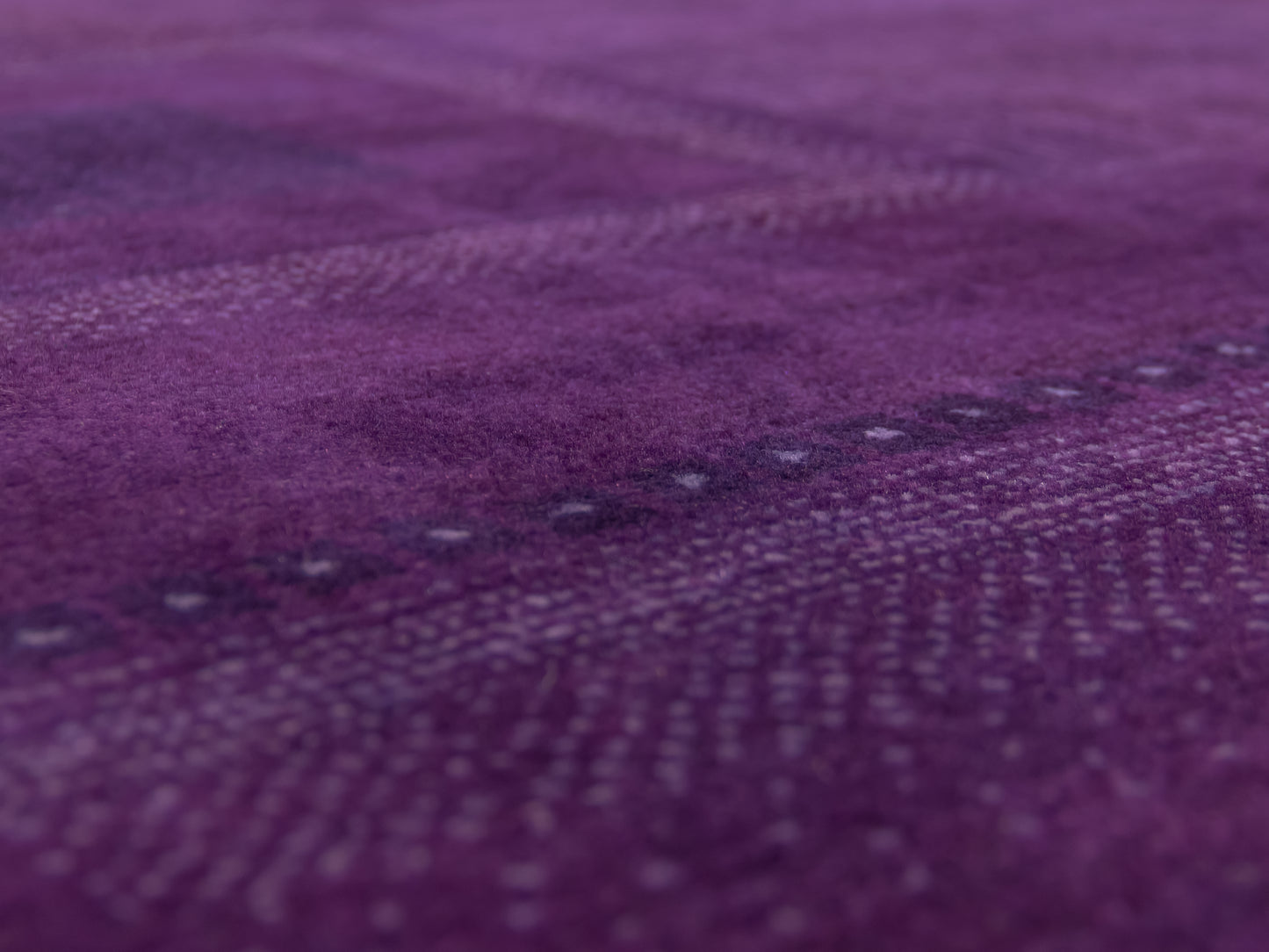 Indian Contemporary Gashgai Wool Purple Area Rug with Geometric Pattern