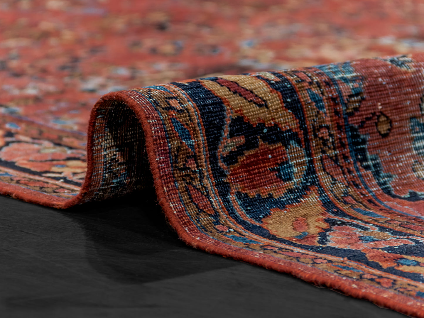727 - Carpet Sarouk Fine Handmade Persian Wool Rug