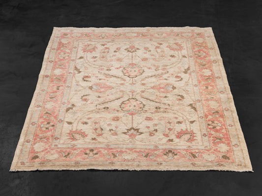 Fine-Hand-Knotted Area Wool Rug From Pakistan