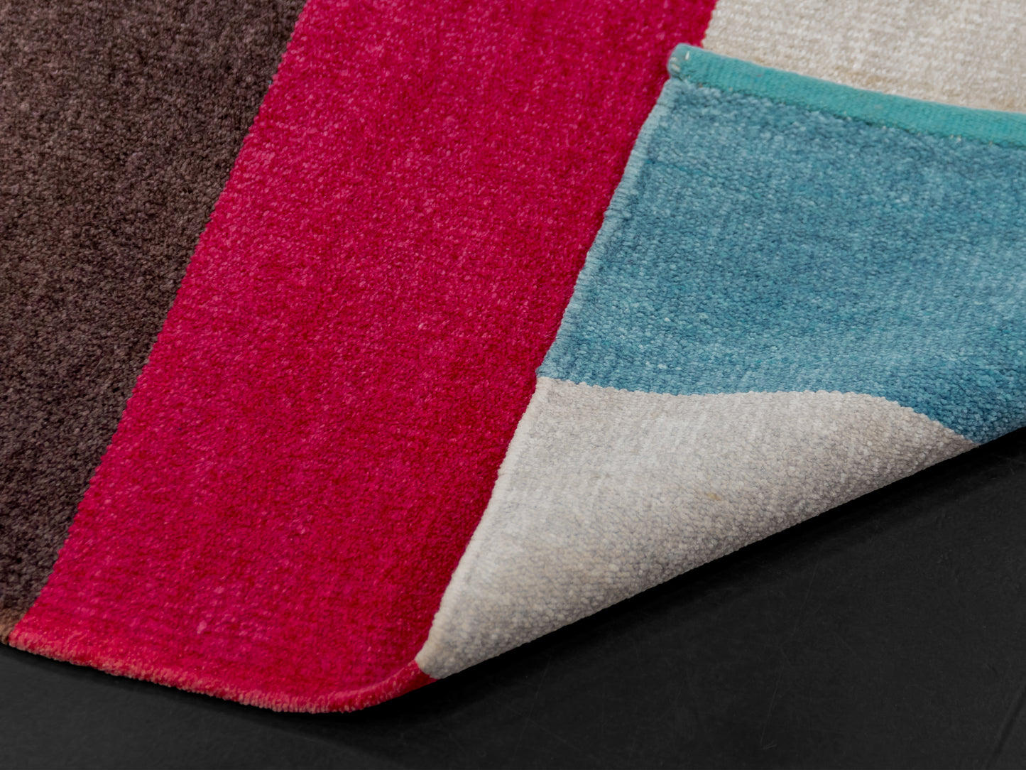 Handloom Indian Striped Multicolor Modern Rug