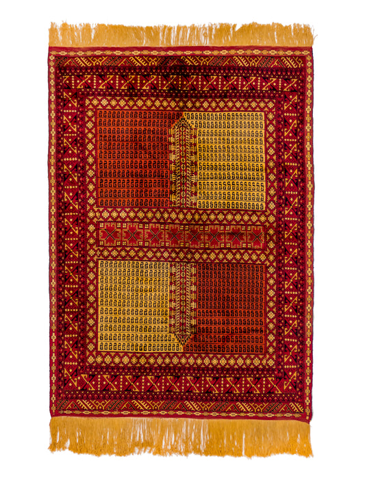 Unique Pure Silk Handmade Persian Baluch Rug