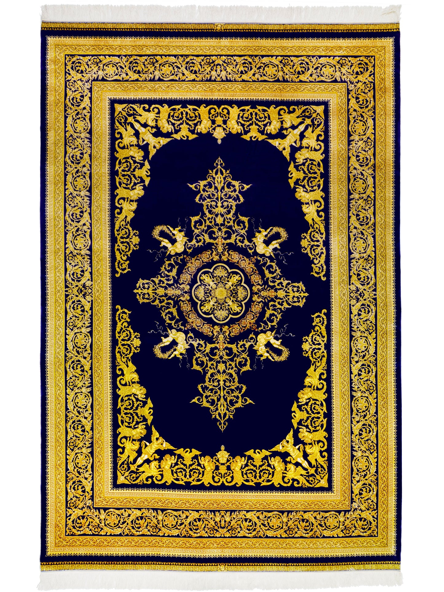 Persian Medallion Fine Silk Rug