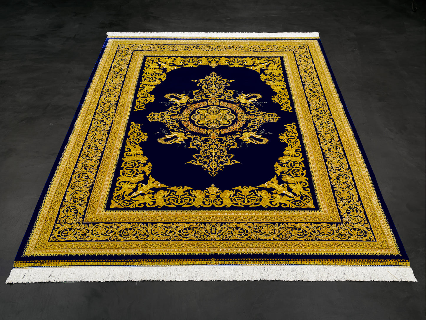 Persian Medallion Fine Silk Rug