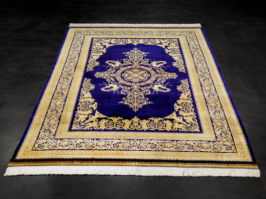Persian Medallion Fine Silk Rug