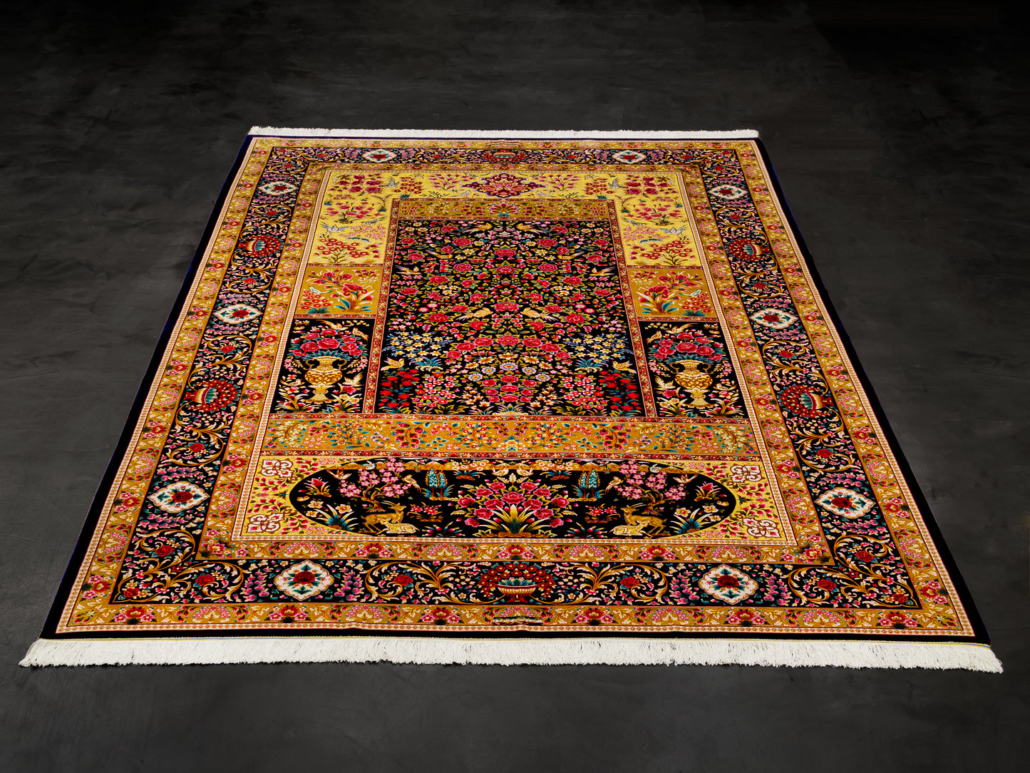 Persian Machine-made Silk Floral Area Rug product image #29571886940330