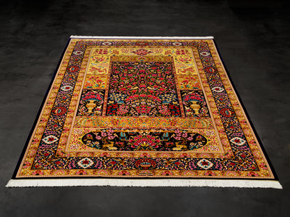 Persian Machine-made Silk Floral Area Rug-id2
