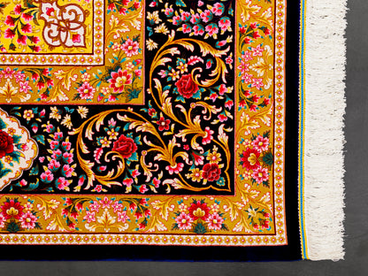 Persian Machine-made Silk Floral Area Rug-id4

