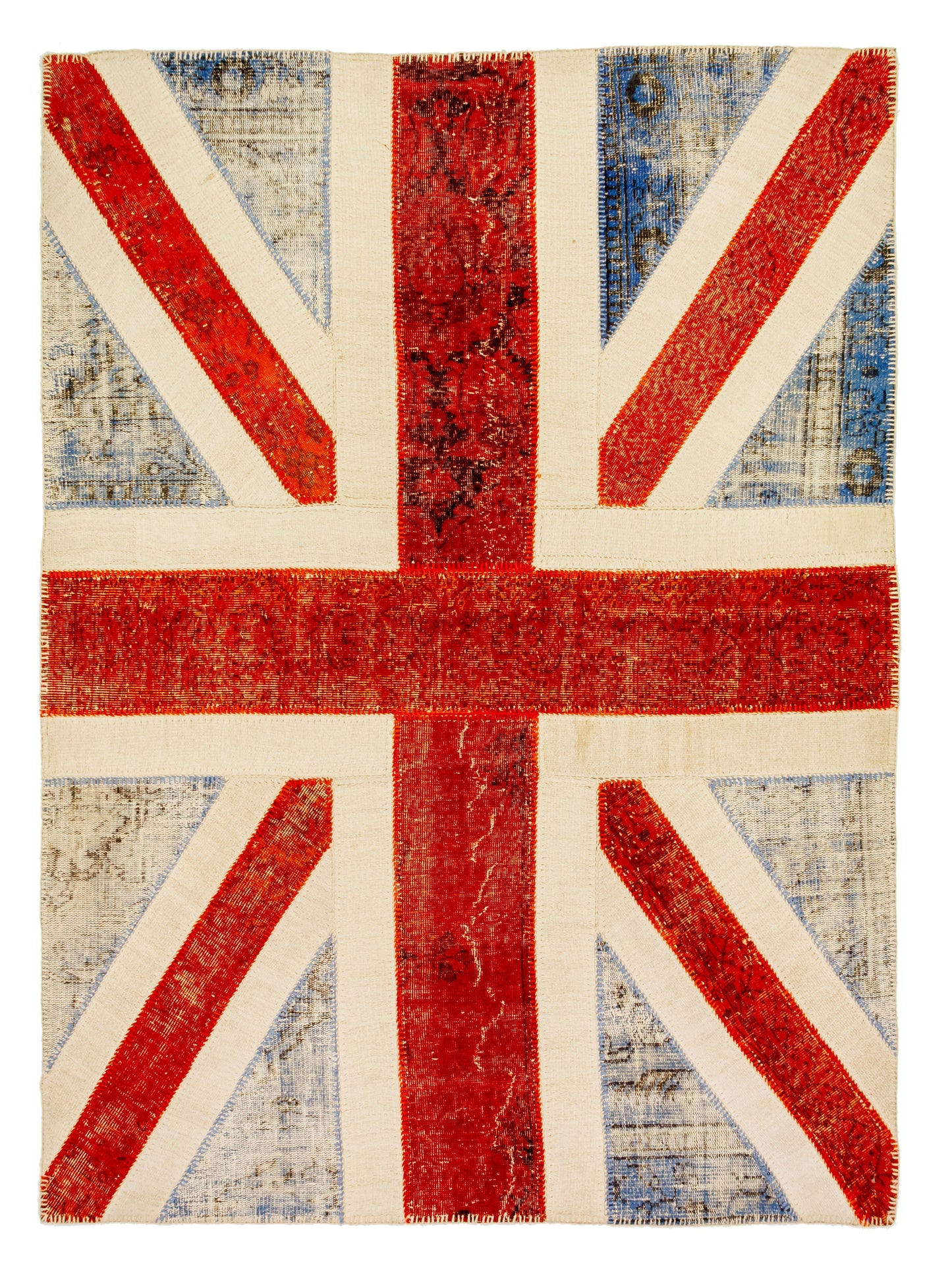 Vintage Union Jack Turkish Wool Area Rug