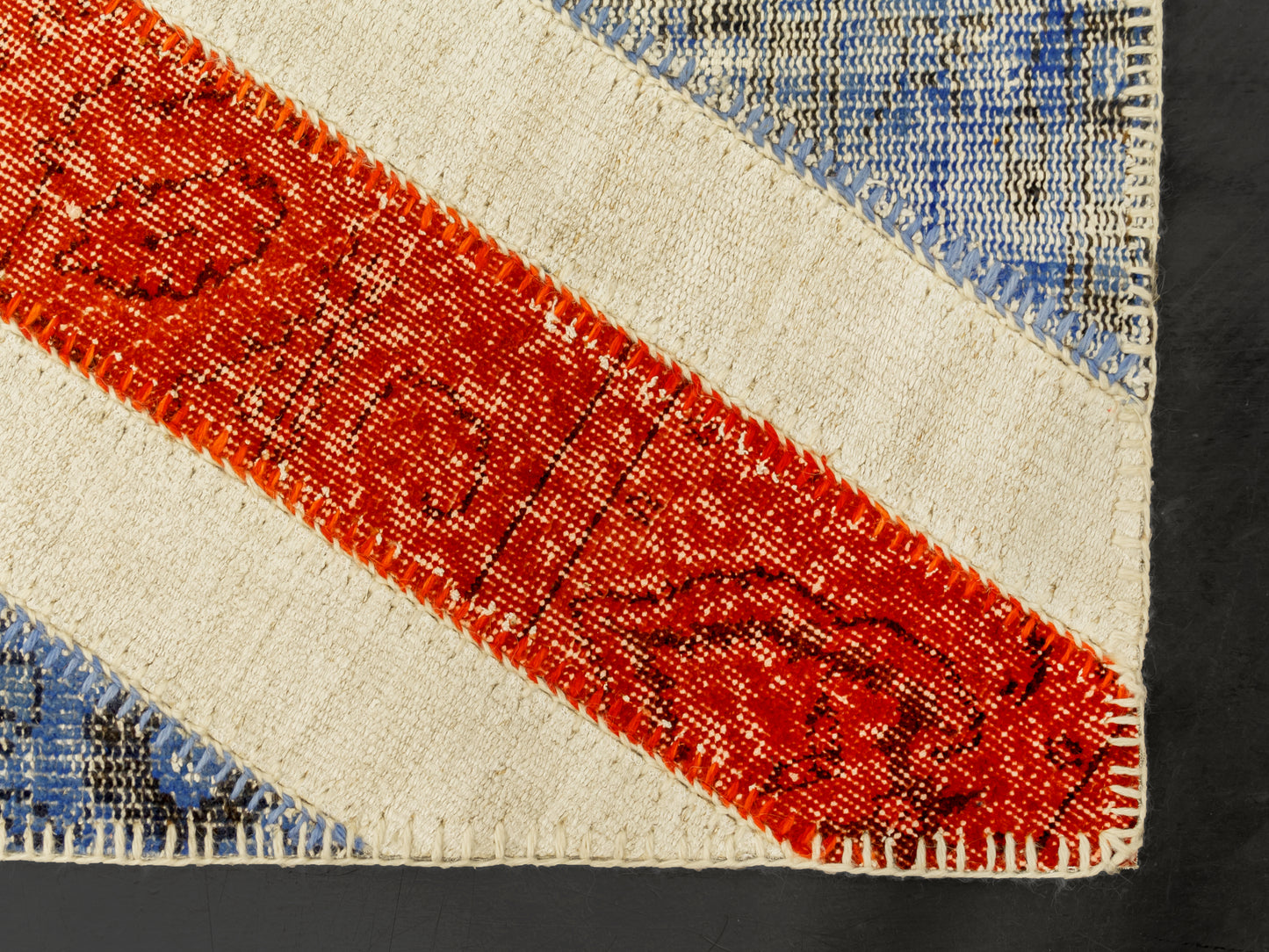 Vintage Union Jack Turkish Wool Area Rug