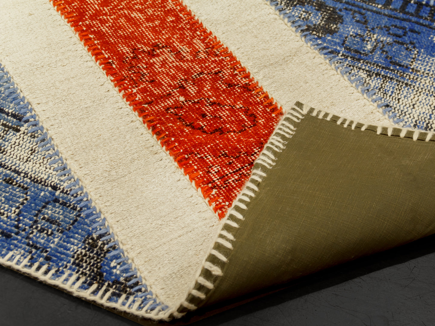 Vintage Union Jack Turkish Wool Area Rug