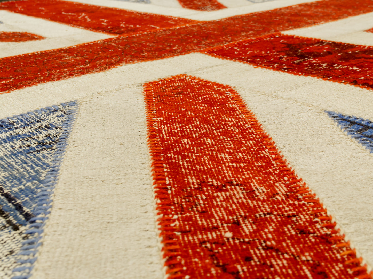 Vintage Union Jack Turkish Wool Area Rug