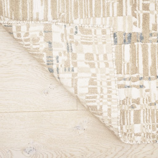 Abstract Wool Silk Handmade Indian Area Rug