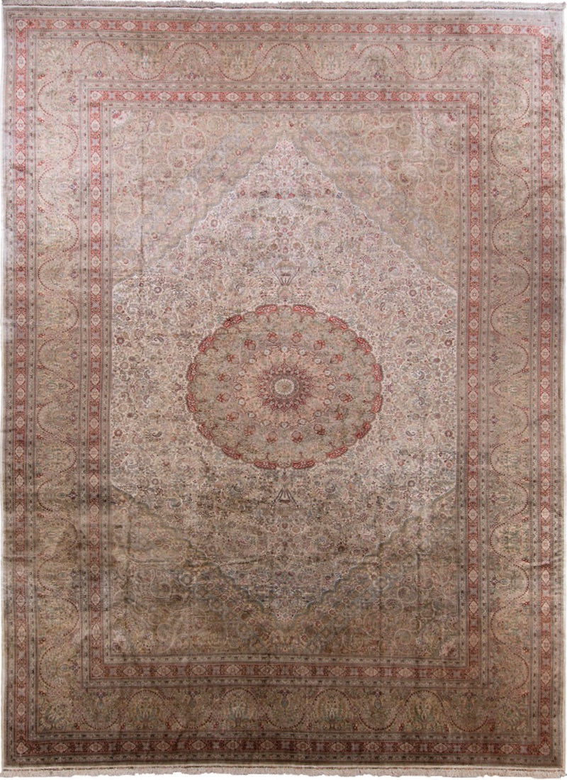 Traditional Silk On Silk China Rug With A Medallion Design product image #29393683251370